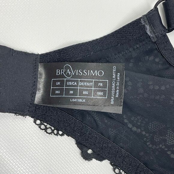 Bravissimo Nellie Black Lace Bra Adjustable LG413BLK Women’s Size 38I US - Picture 9 of 9